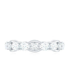 2 CT Round and Pear Cut Zircon East West Gold Eternity Ring Zircon - ( AAAA ) - Quality - Rosec Jewels