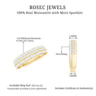 1 CT Round Cut Certified Moissanite Wedding Band in Gold Moissanite - ( D-VS1 ) - Color and Clarity - Rosec Jewels
