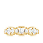 1 CT Round Cut Cubic Zirconia Anniversary Ring in Gold Zircon - ( AAAA ) - Quality - Rosec Jewels