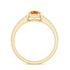 Oval Cut Citrine Engagement Ring with Moissanite Halo Citrine - ( AAA ) - Quality - Rosec Jewels