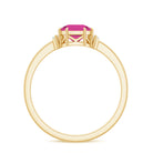 Asscher Cut Pink Tourmaline Solitaire Ring with Diamond Pink Tourmaline - ( AAA ) - Quality - Rosec Jewels