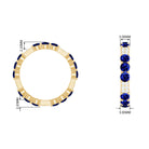 Created Blue Sapphire and Diamond Designer Eternity Band Ring Lab Created Blue Sapphire - ( AAAA ) - Quality - Rosec Jewels