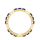 Created Blue Sapphire and Diamond Designer Eternity Band Ring Lab Created Blue Sapphire - ( AAAA ) - Quality - Rosec Jewels