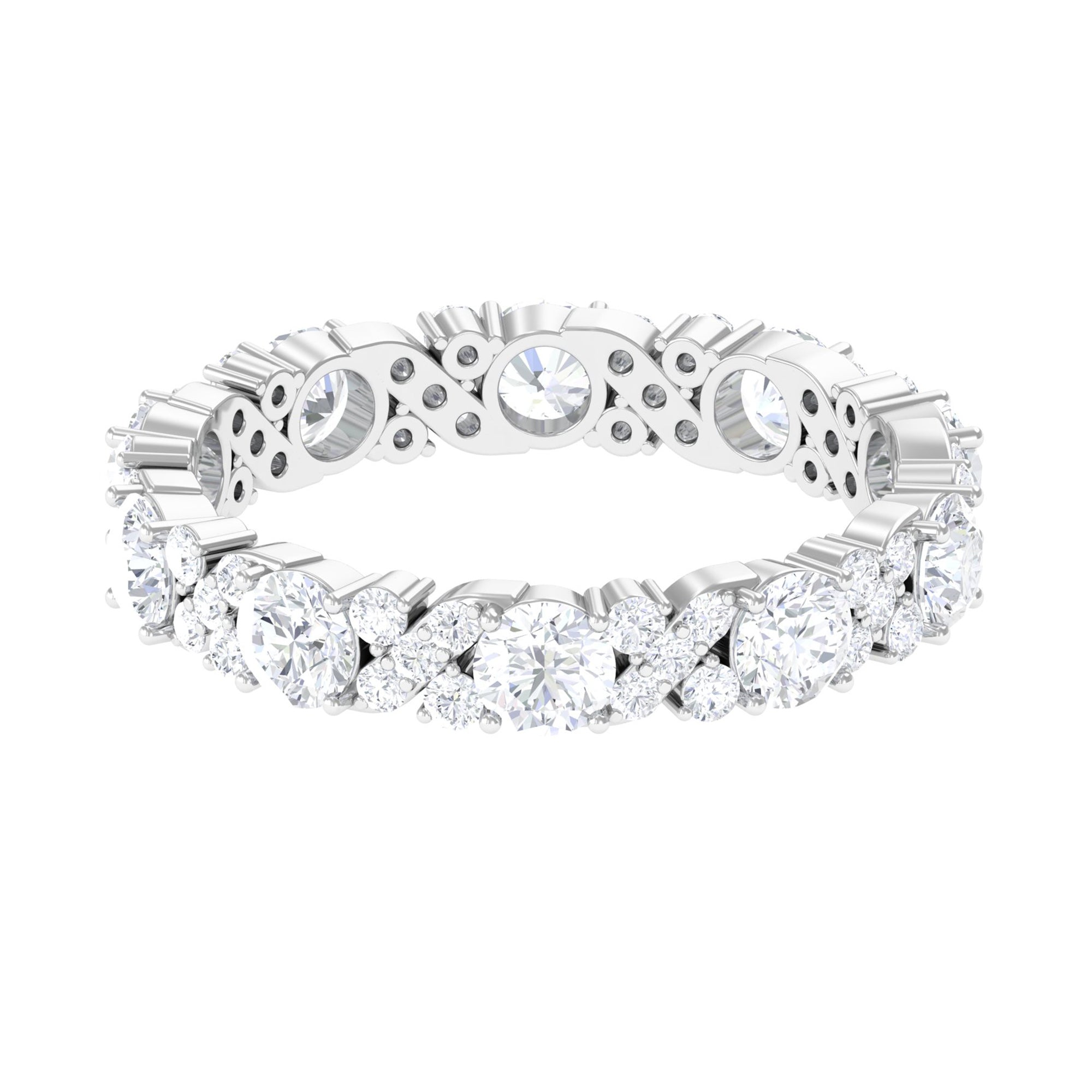 1 CT Elegant Cubic Zirconia Eternity Ring Zircon - ( AAAA ) - Quality - Rosec Jewels