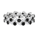 5 CT Created Black Diamond Leaf Eternity Ring with Moissanite Lab Created Black Diamond - ( AAAA ) - Quality - Rosec Jewels