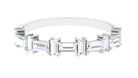 Baguette Cut Cubic Zirconia Designer Half Eternity Ring Zircon - ( AAAA ) - Quality - Rosec Jewels