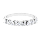 Oval and Round Zircon East West Half Eternity Ring in Gold Zircon - ( AAAA ) - Quality - Rosec Jewels