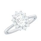 2 CT Princess Diana Inspired Oval Cut Zircon Halo Engagement Ring Zircon - ( AAAA ) - Quality - Rosec Jewels