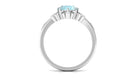 Vintage Inspired Sky Blue Topaz Engagement Ring with Diamond Sky Blue Topaz - ( AAA ) - Quality - Rosec Jewels