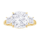 Cushion and Princess Cut Moissanite Big Engagement Ring Moissanite - ( D-VS1 ) - Color and Clarity - Rosec Jewels