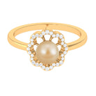 2.75 CT South Sea Pearl Engagement Ring with Diamond Floral Halo South Sea Pearl - ( AAA ) - Quality - Rosec Jewels