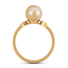 Round South Sea Pearl Designer Engagement Ring with Diamond South Sea Pearl - ( AAA ) - Quality - Rosec Jewels