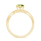 Infinity Shank Round Peridot Engagement Ring with Diamond Peridot - ( AAA ) - Quality - Rosec Jewels