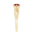 Infinity Shank Ruby Solitaire Engagement Ring with Diamond Ruby - ( AAA ) - Quality - Rosec Jewels