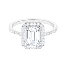 5.5 CT Octagon Zircon Halo Engagement Ring in Gold Zircon - ( AAAA ) - Quality - Rosec Jewels