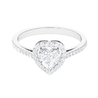 1.50 CT Certified Moissanite Heart Engagement Ring with Halo Moissanite - ( D-VS1 ) - Color and Clarity - Rosec Jewels