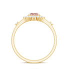 1 CT Round Morganite and Diamond Halo Engagement Ring Morganite - ( AAA ) - Quality - Rosec Jewels