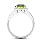 2 CT Round Peridot Solitaire Gold Ring in Split Shank Peridot - ( AAA ) - Quality - Rosec Jewels