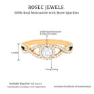 Round Shape Moissanite Crossover Engagement Ring in Gold Moissanite - ( D-VS1 ) - Color and Clarity - Rosec Jewels