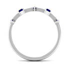 0.50 CT Baguette Blue Sapphire and Marquise Diamond Minimal Half Eternity Ring Blue Sapphire - ( AAA ) - Quality - Rosec Jewels