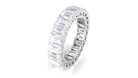 Emerald Cut Zircon Full Eternity Band Ring Zircon - ( AAAA ) - Quality - Rosec Jewels