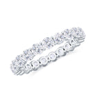 Round Cubic Zirconia Full Eternity Band Ring in Gold Zircon - ( AAAA ) - Quality - Rosec Jewels