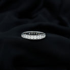 3 CT Channel Set Round Moissanite Full Eternity Band Ring Moissanite - ( D-VS1 ) - Color and Clarity - Rosec Jewels