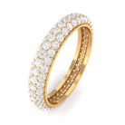 3 CT Simulated Diamond Three Row Eternity Band in Gold Zircon - ( AAAA ) - Quality - Rosec Jewels