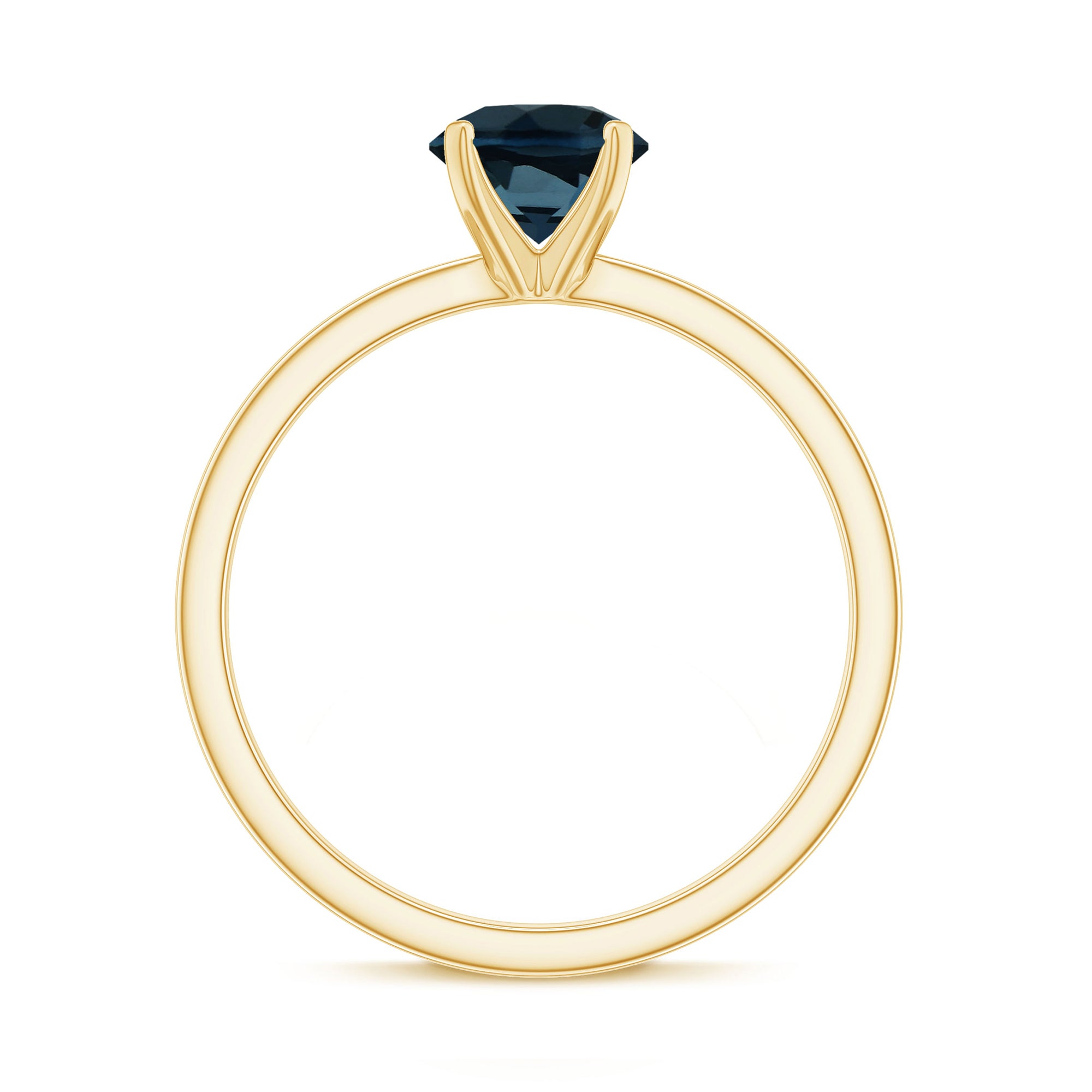 1.25 CT Real London Blue Topaz Solitaire Ring in Gold London Blue Topaz - ( AAA ) - Quality - Rosec Jewels