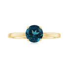 1.25 CT Real London Blue Topaz Solitaire Ring in Gold London Blue Topaz - ( AAA ) - Quality - Rosec Jewels