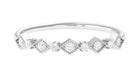 Certified Moissanite Half Eternity Stackable Anniversary Ring Moissanite - ( D-VS1 ) - Color and Clarity - Rosec Jewels