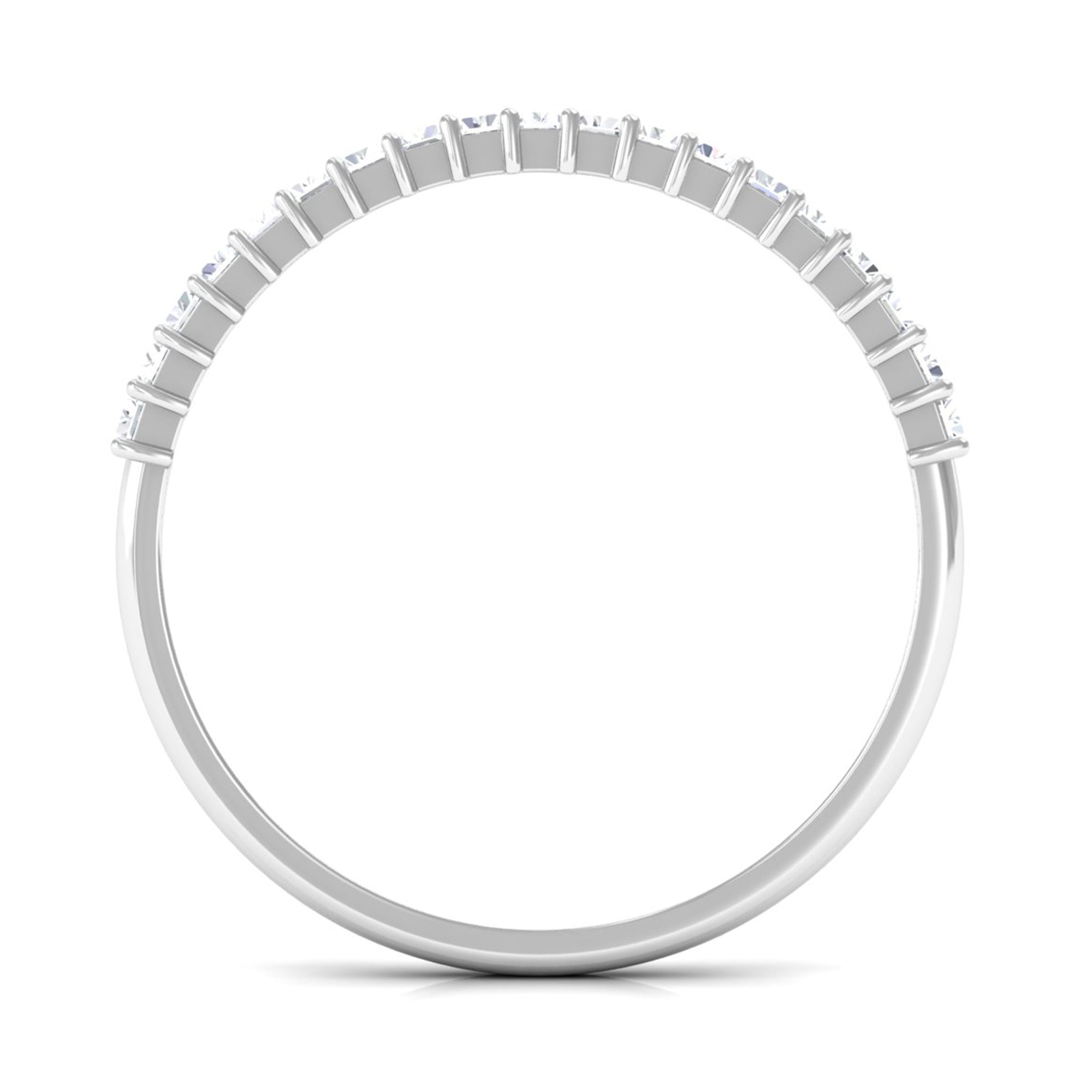 Minimal Baguette Cut Cubic Zirconia Half Eternity Ring Zircon - ( AAAA ) - Quality - Rosec Jewels