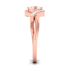 Morganite and Diamond Designer Engagement Ring Morganite - ( AAA ) - Quality - Rosec Jewels