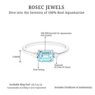 Emerald Cut Aquamarine Solitaire Engagement Ring in East West Style with Diamond Aquamarine - ( AAA ) - Quality - Rosec Jewels