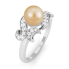 Designer South Sea Pearl Engagement Ring with Diamond South Sea Pearl - ( AAA ) - Quality - Rosec Jewels