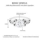 Vintage Style Cushion Moissanite Solitaire Ring in Bezel Setting Moissanite - ( D-VS1 ) - Color and Clarity - Rosec Jewels