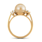 7.75 CT Elegant South Sea Pearl Solitaire Engagement Ring with Diamond South Sea Pearl - ( AAA ) - Quality - Rosec Jewels