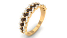 1 CT Baguette Smoky Quartz and Diamond Braided Half Eternity Band Ring Smoky Quartz - ( AAA ) - Quality - Rosec Jewels