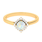 Cushion Cut Ethiopian Opal Halo Engagement Ring with Diamond Ethiopian Opal - ( AAA ) - Quality - Rosec Jewels