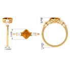 Simple Asscher Cut Citrine Solitaire Engagement Ring with Moissanite Citrine - ( AAA ) - Quality - Rosec Jewels