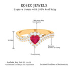 1.75 CT Heart Shape Ruby Bypass Engagement Ring with Diamond Ruby - ( AAA ) - Quality - Rosec Jewels