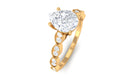 Pear Shape Lab Grown Diamond Scalloped Solitaire Ring Lab Grown Diamond - ( EF-VS ) - Color and Clarity - Rosec Jewels