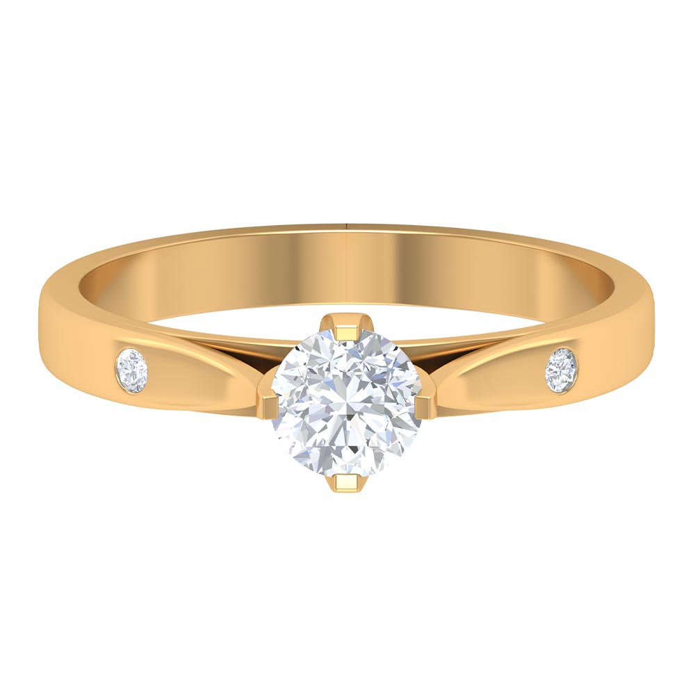 Lab Grown Diamond Solitaire Promise Ring Lab Grown Diamond - ( EF-VS ) - Color and Clarity - Rosec Jewels