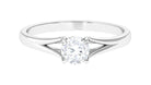 Claw Set Solitaire Lab Grown Diamond Ring in Split Shank Lab Grown Diamond - ( EF-VS ) - Color and Clarity - Rosec Jewels