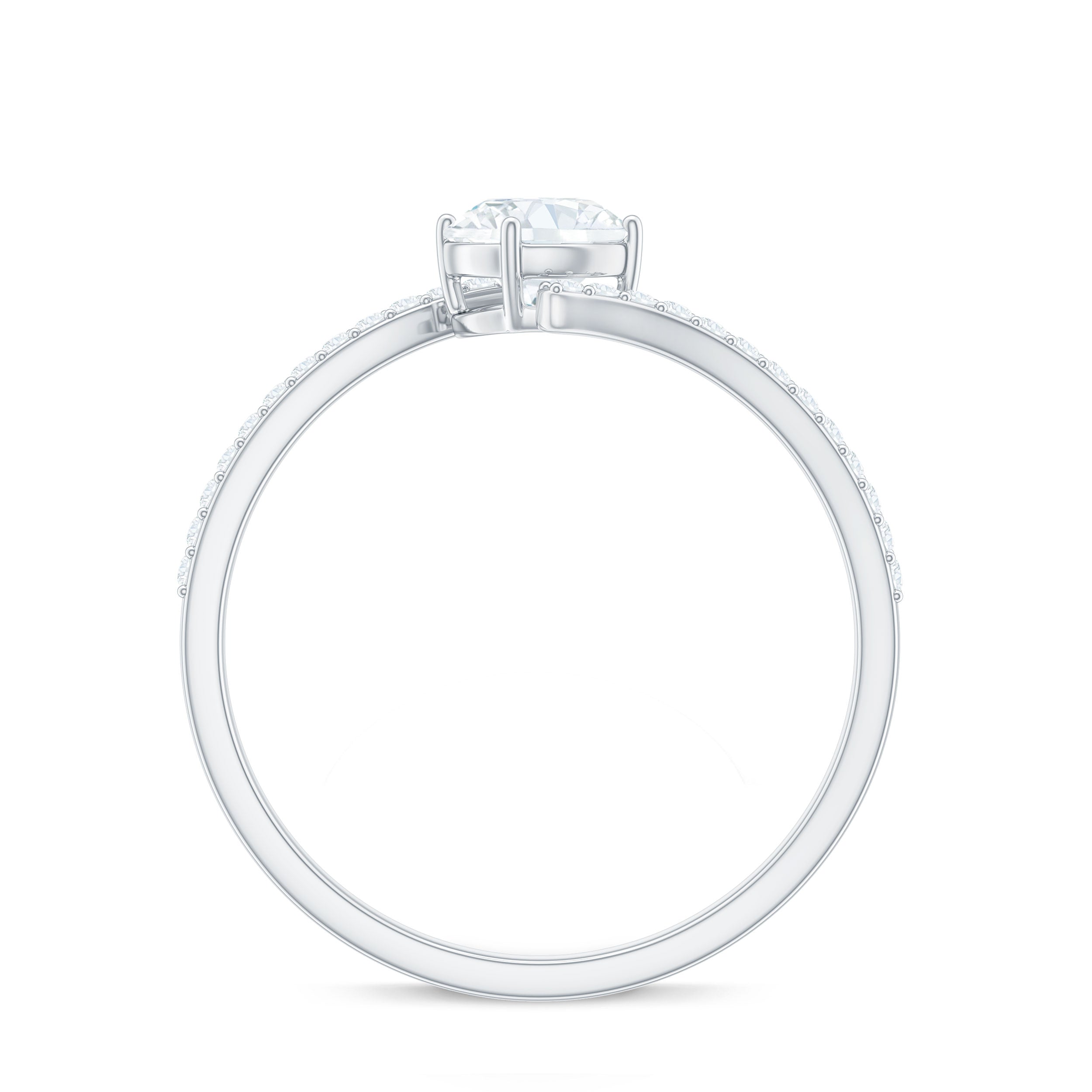 Lab Grown Diamond Solitaire Promise Engagement Ring Lab Grown Diamond - ( EF-VS ) - Color and Clarity - Rosec Jewels