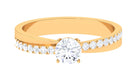 Round Lab Grown Diamond Solitaire Promise Ring Lab Grown Diamond - ( EF-VS ) - Color and Clarity - Rosec Jewels