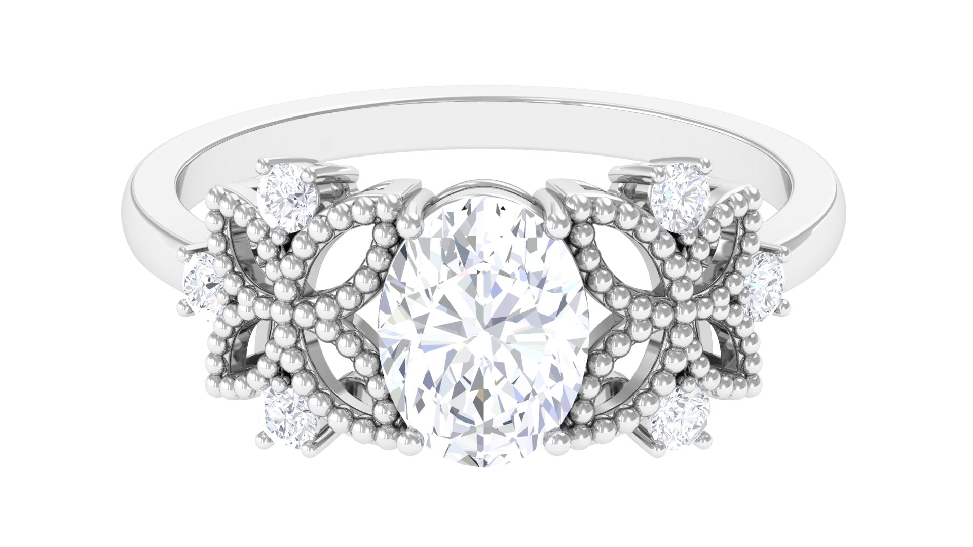 Nature Inspired Lab Grown Diamond Solitaire Engagement Ring Lab Grown Diamond - ( EF-VS ) - Color and Clarity - Rosec Jewels