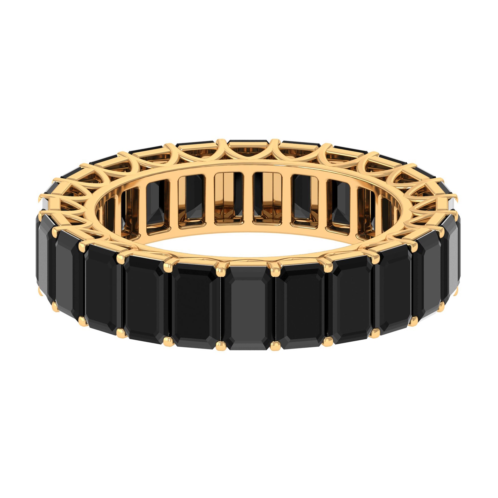 Emerald Cut Black Spinel Eternity Band Black Spinel - ( AAA ) - Quality - Rosec Jewels