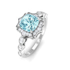 3.25 CT Shared Prong Set Aquamarine Eternity Ring Aquamarine - ( AAA ) - Quality - Rosec Jewels