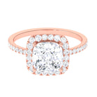 Millie Bobby Brown Inspired Cushion Cut Moissanite Engagement Ring Moissanite - ( D-VS1 ) - Color and Clarity - Rosec Jewels